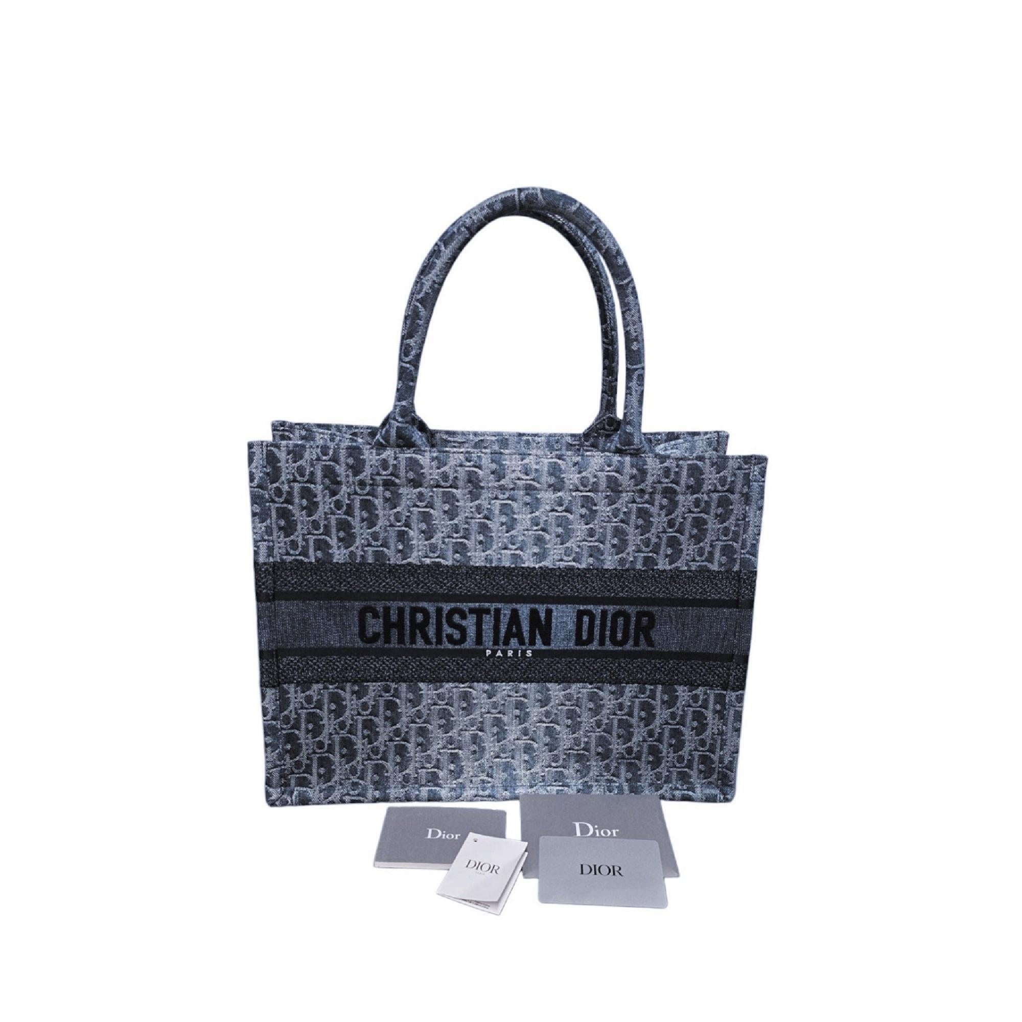 Christian Dior 2024 Oblique Jacquard Bleu Denim Medium Book Tote