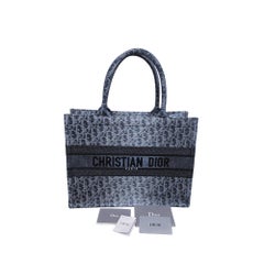 Christian Dior 2024 Oblique Jacquard Bleu Denim Medium Book Tote