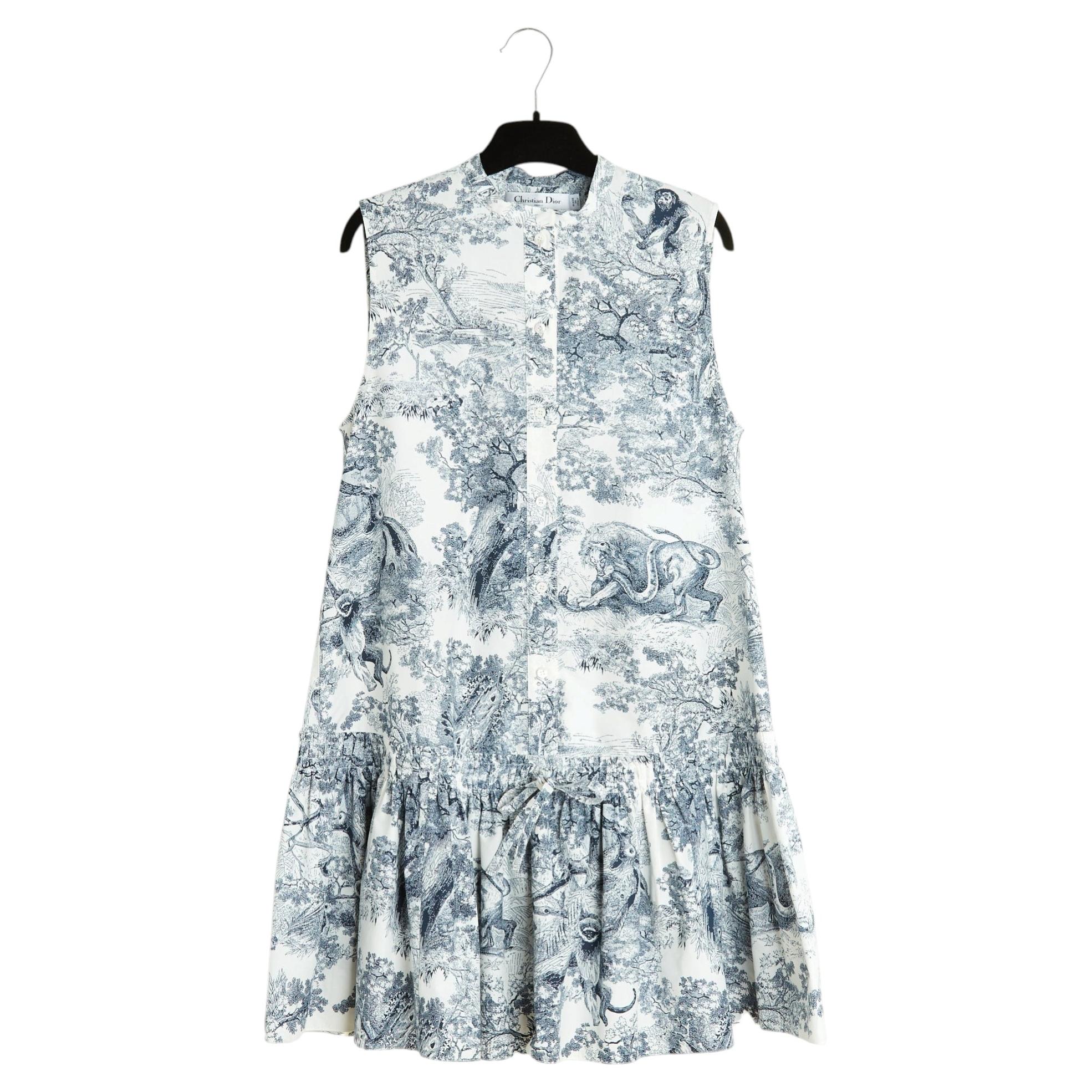 Christian Dior 2024 Robe courte FR34 Dioriviera Blue Toile de Jouy Dress UK6 US4