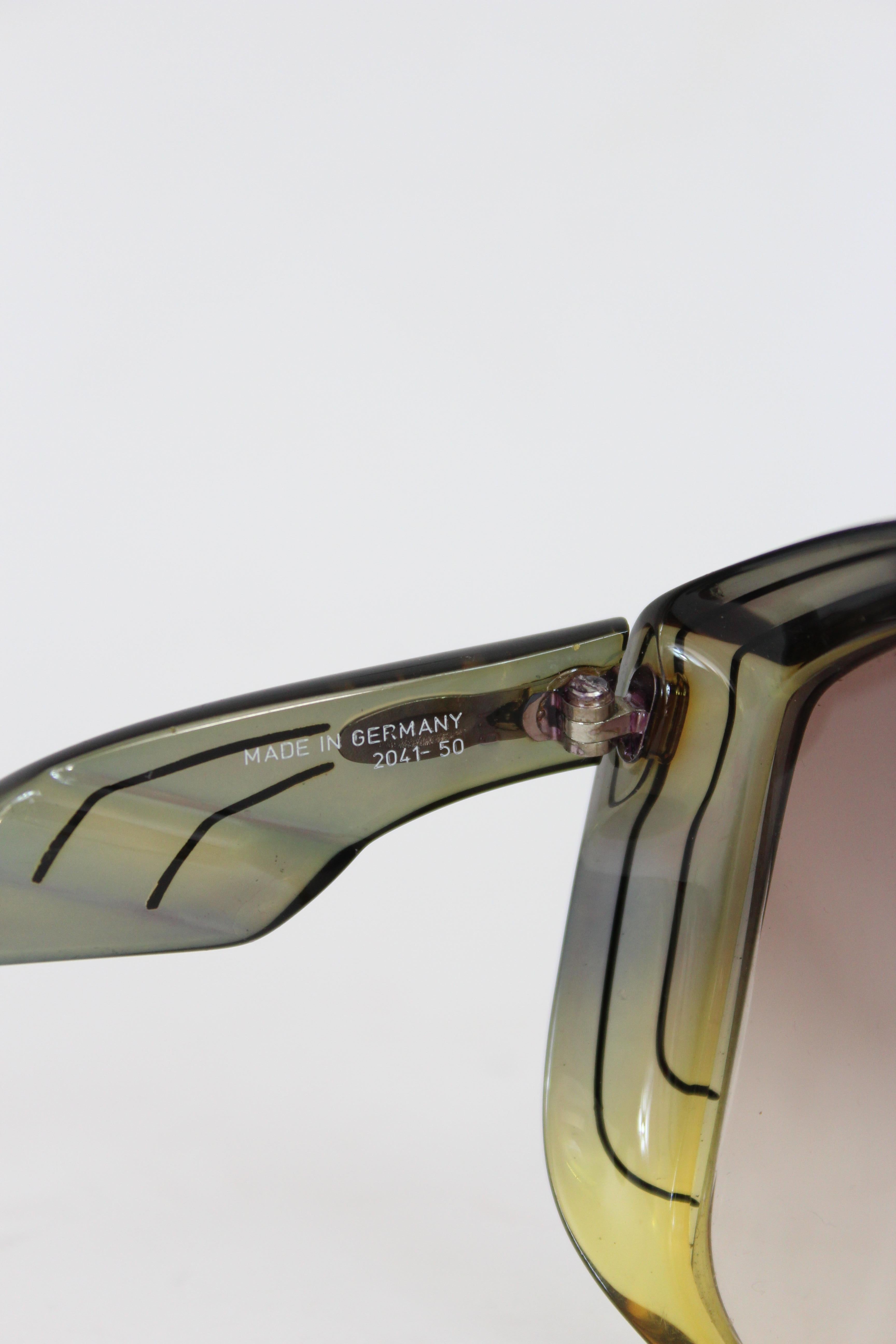 Christian Dior Green Vintage Matte Optyl Sunglasses 1970s In Excellent Condition In Brindisi, Bt
