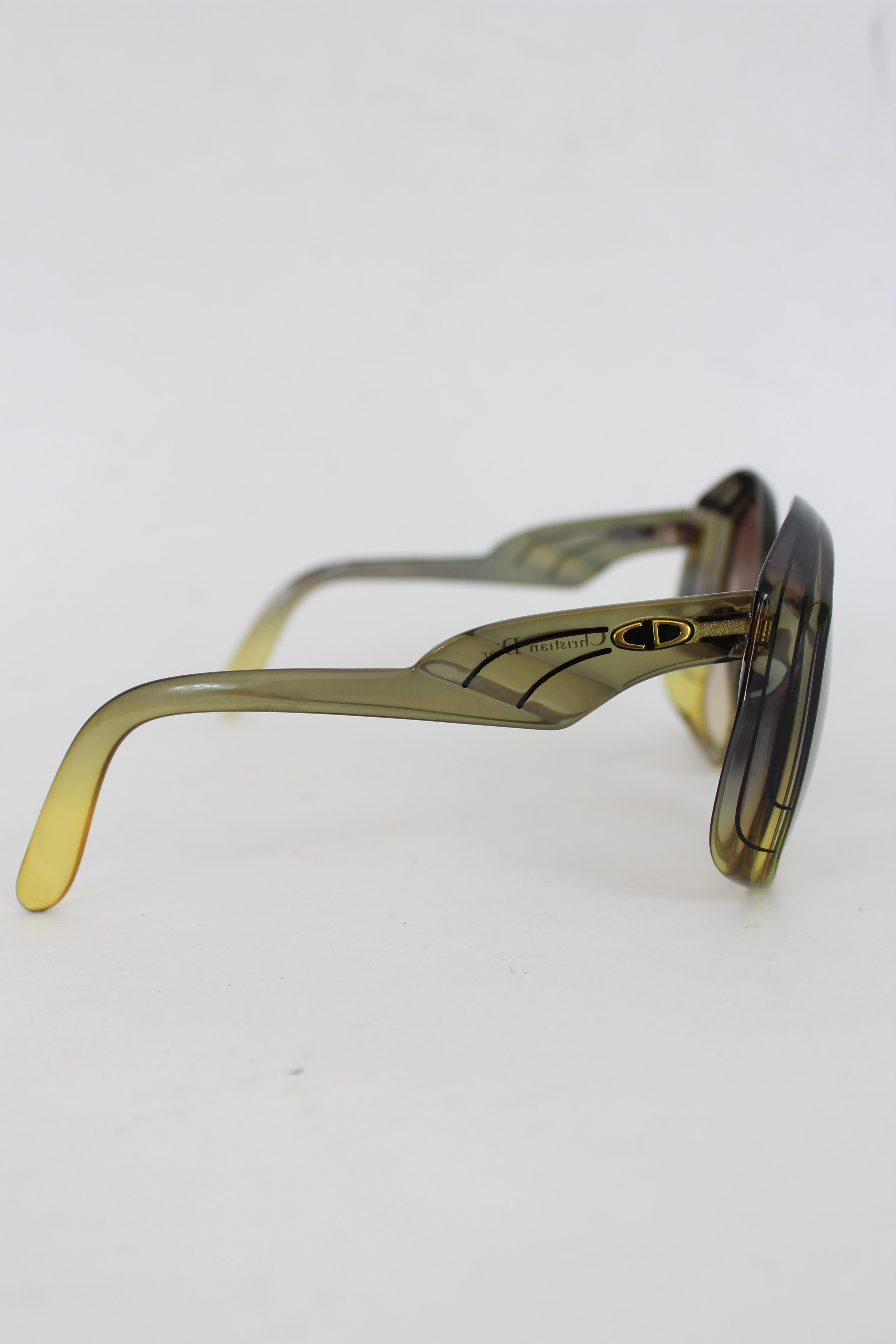 Christian Dior Green Vintage Matte Optyl Sunglasses 1970s 1