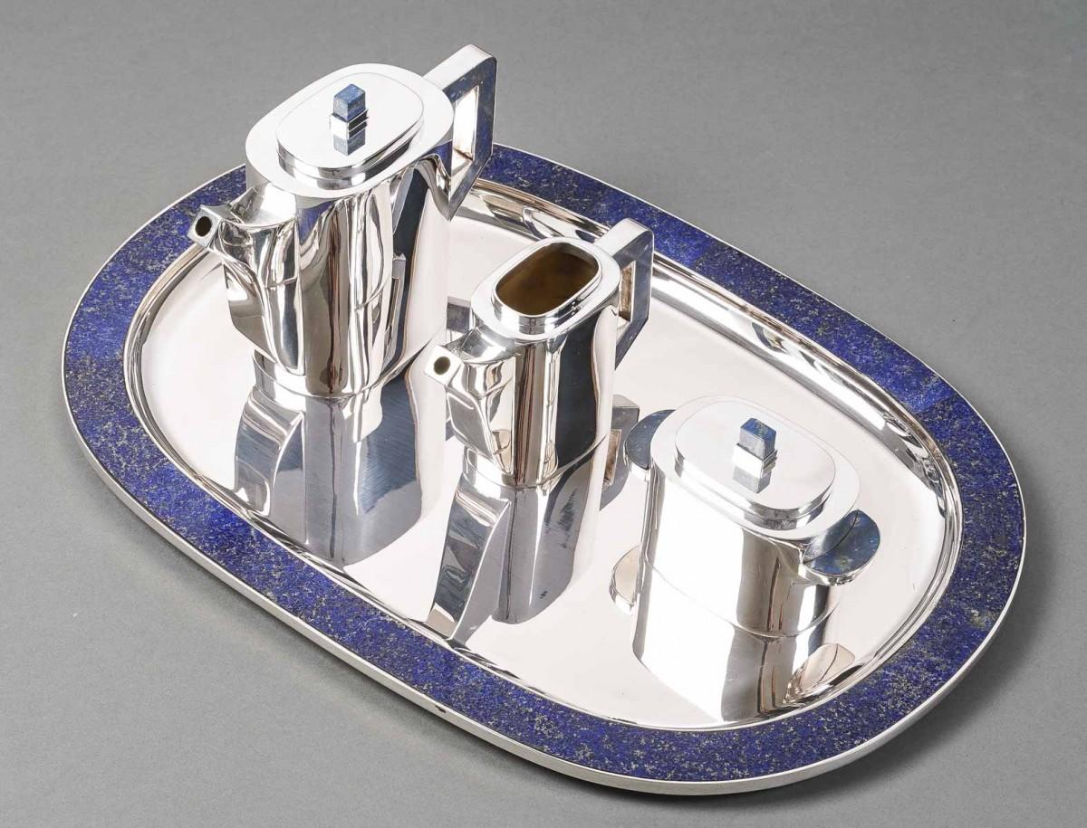 Christian Dior 20° secolo - servizio da tè su vassoio in argento e lapis in vendita 8