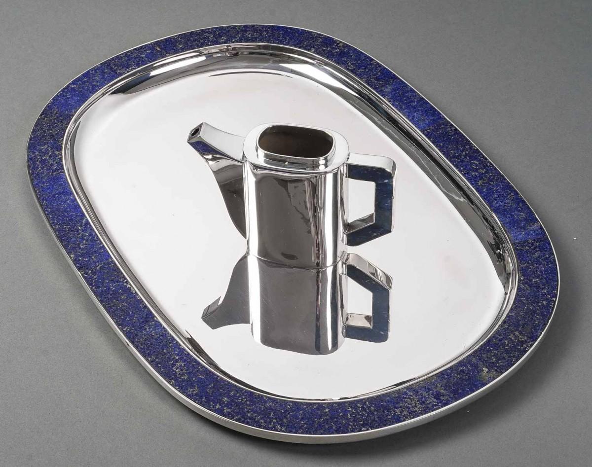 Christian Dior 20° secolo - servizio da tè su vassoio in argento e lapis in vendita 9
