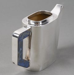Christian Dior 20th century - tea service on its sterling silver and lapis tray