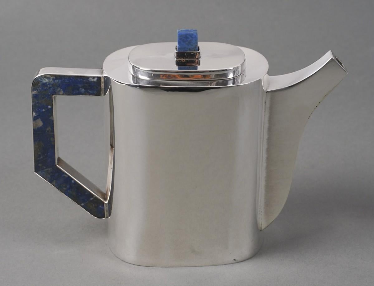 Christian Dior 20° secolo - servizio da tè su vassoio in argento e lapis In condizioni buone in vendita a SAINT-OUEN-SUR-SEINE, FR