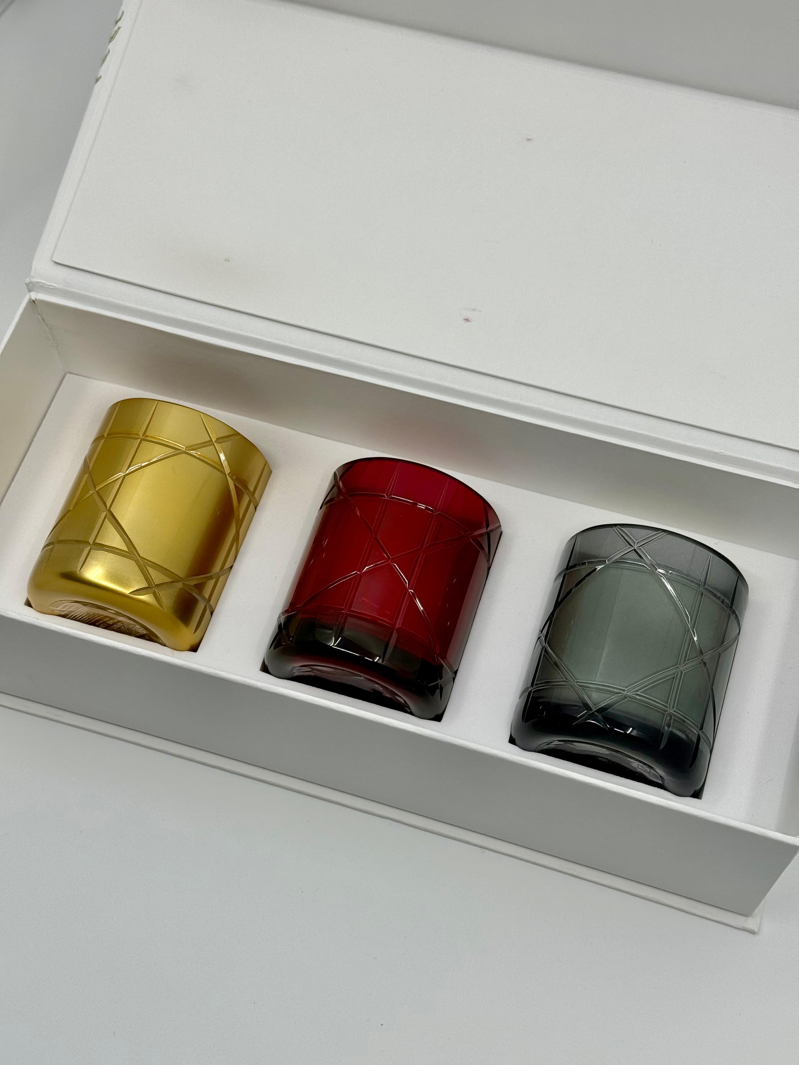 Nero Christian Dior Set di candele in vetro profumate Eleg 3 pezzi in vendita