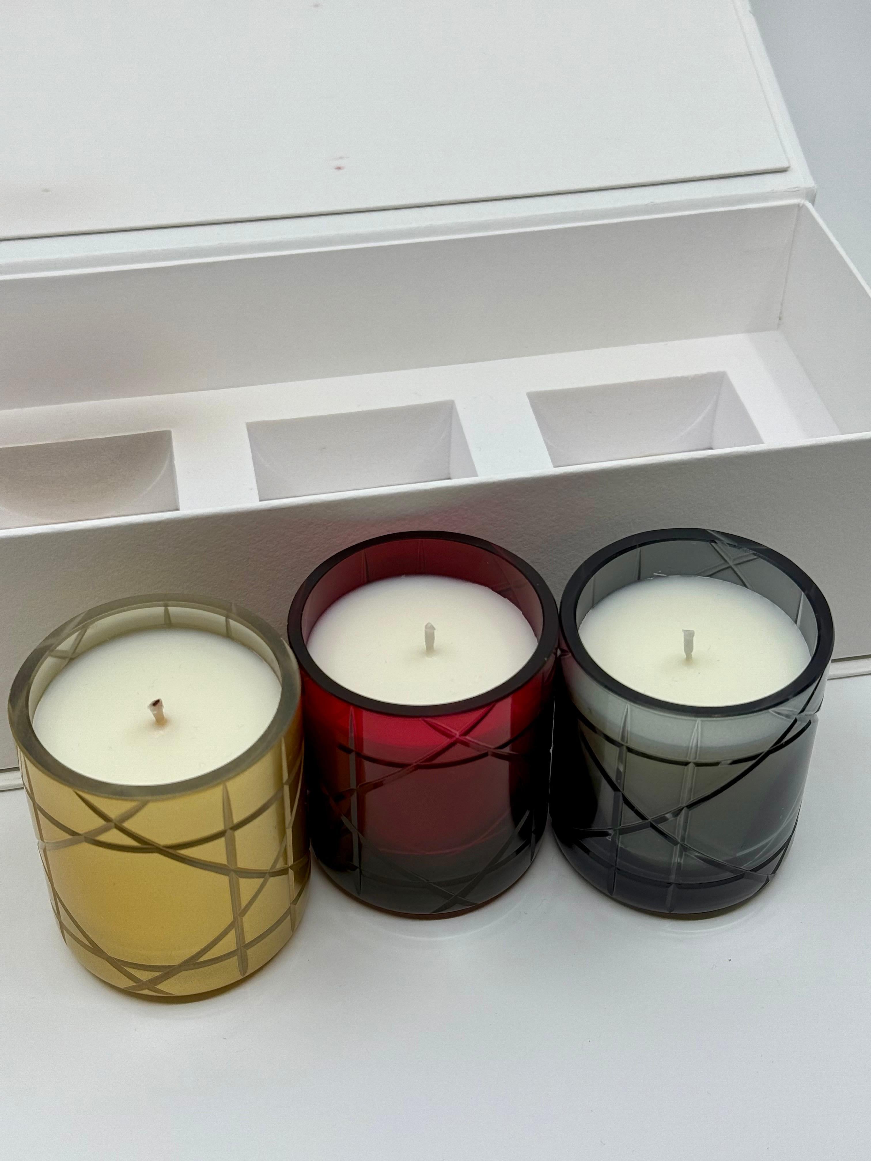 Christian Dior Set di candele in vetro profumate Eleg 3 pezzi in vendita 3