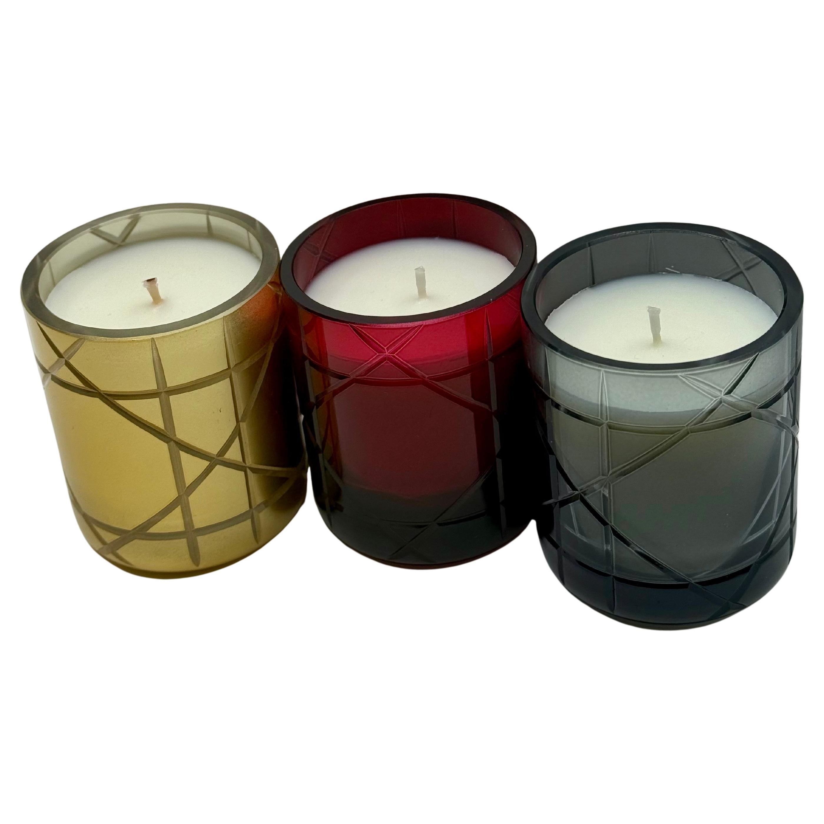 Christian Dior Set di candele in vetro profumate Eleg 3 pezzi in vendita
