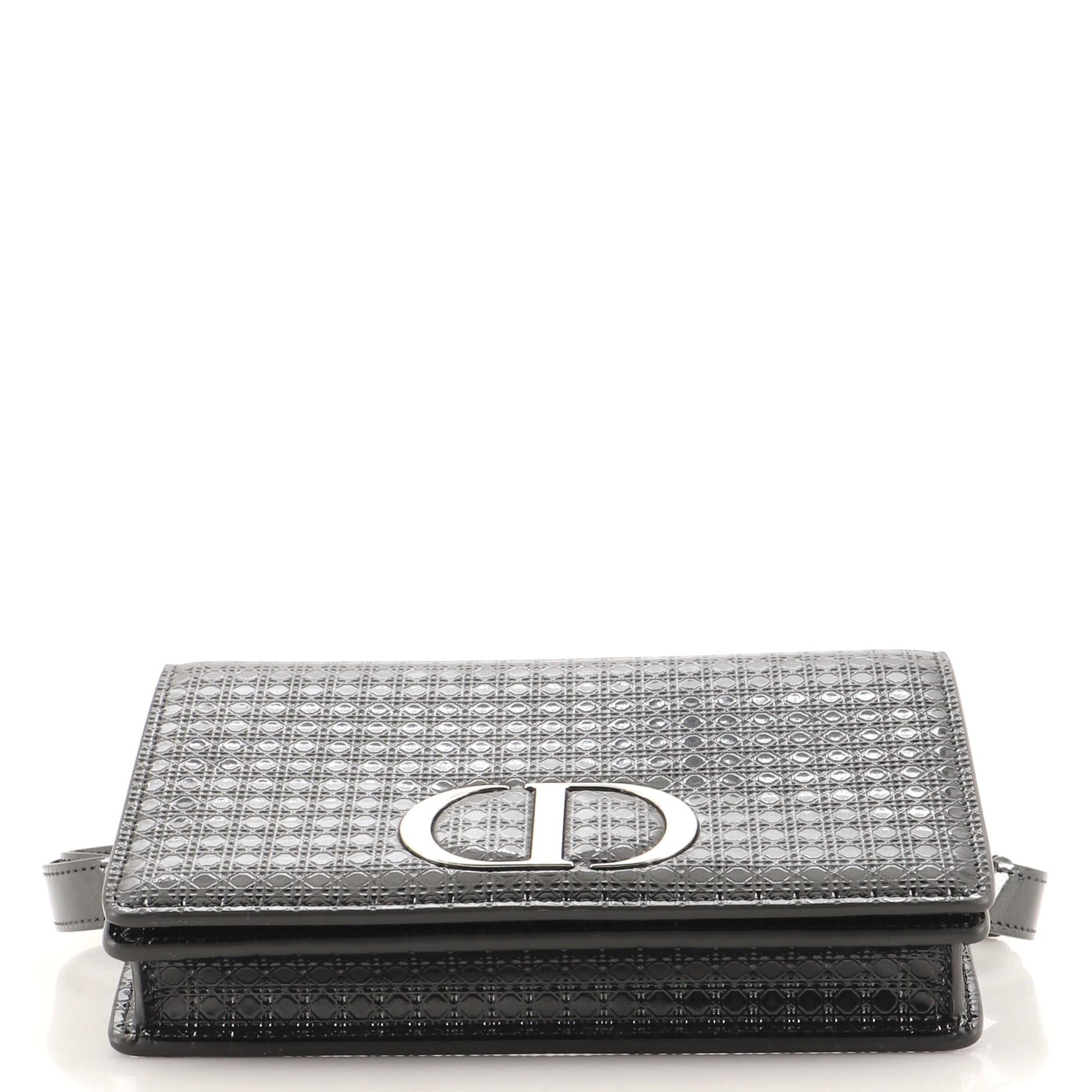 Christian Dior 30 Montaigne 2-in-1 Beutel Micro Cannage Metallic Kalbsleder für Damen oder Herren