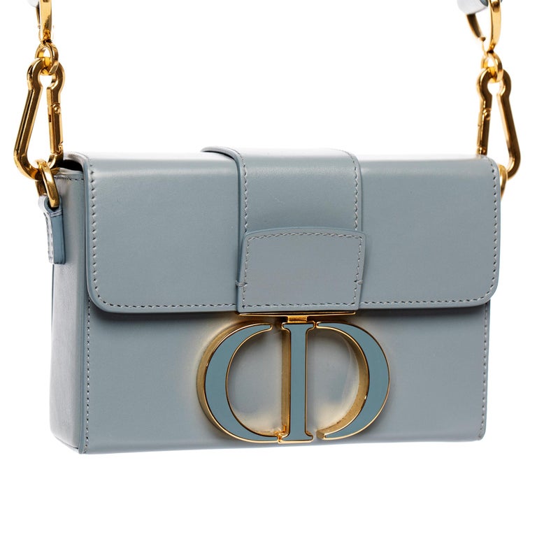 Christian Dior Grey Blue Calfskin 30 Montaigne Bag Gold Hardware Available  For Immediate Sale At Sotheby's