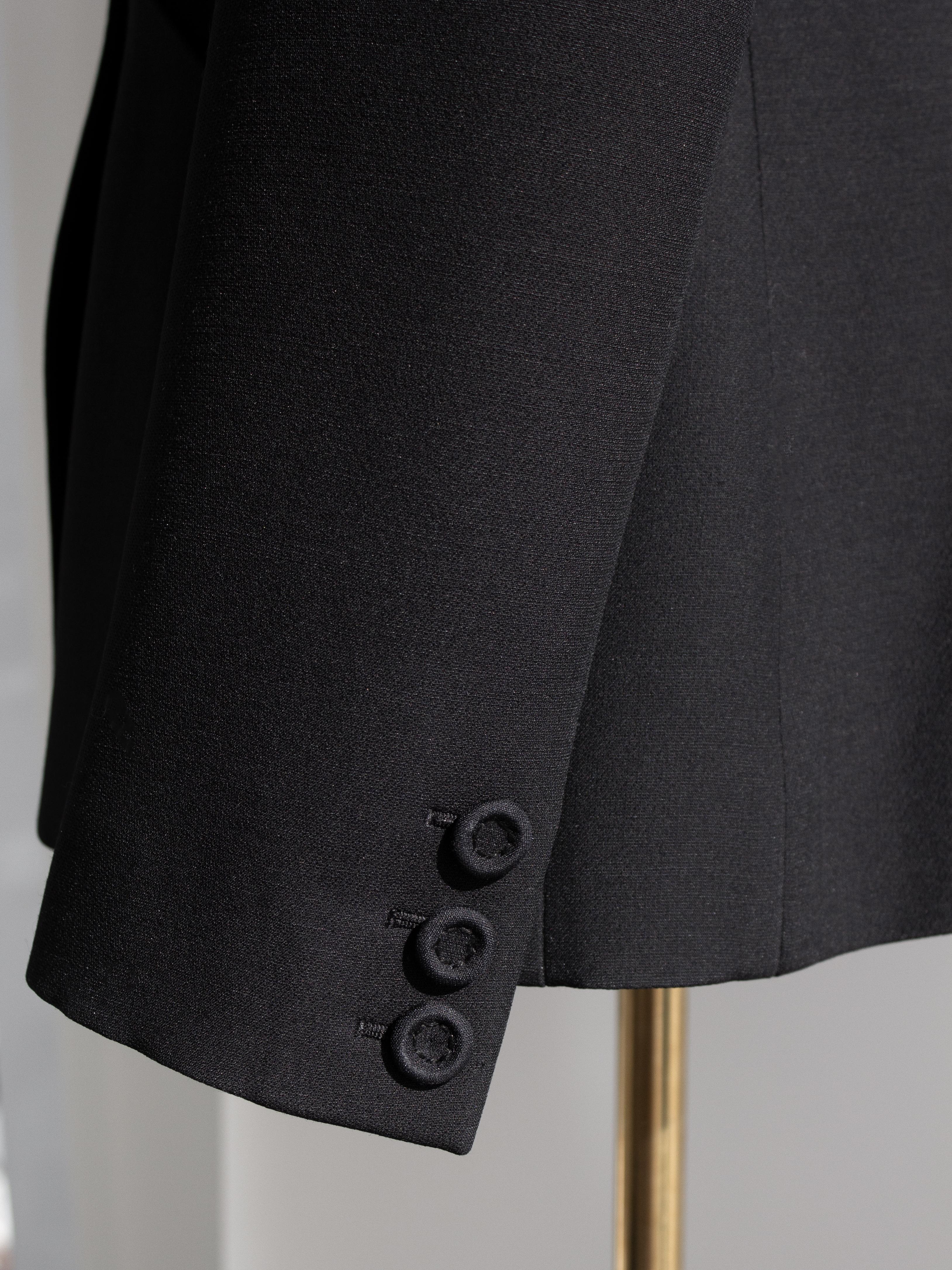 Christian Dior 30 Montaigne Schwarze einreihige Barjacke aus Wolle und Seide 6