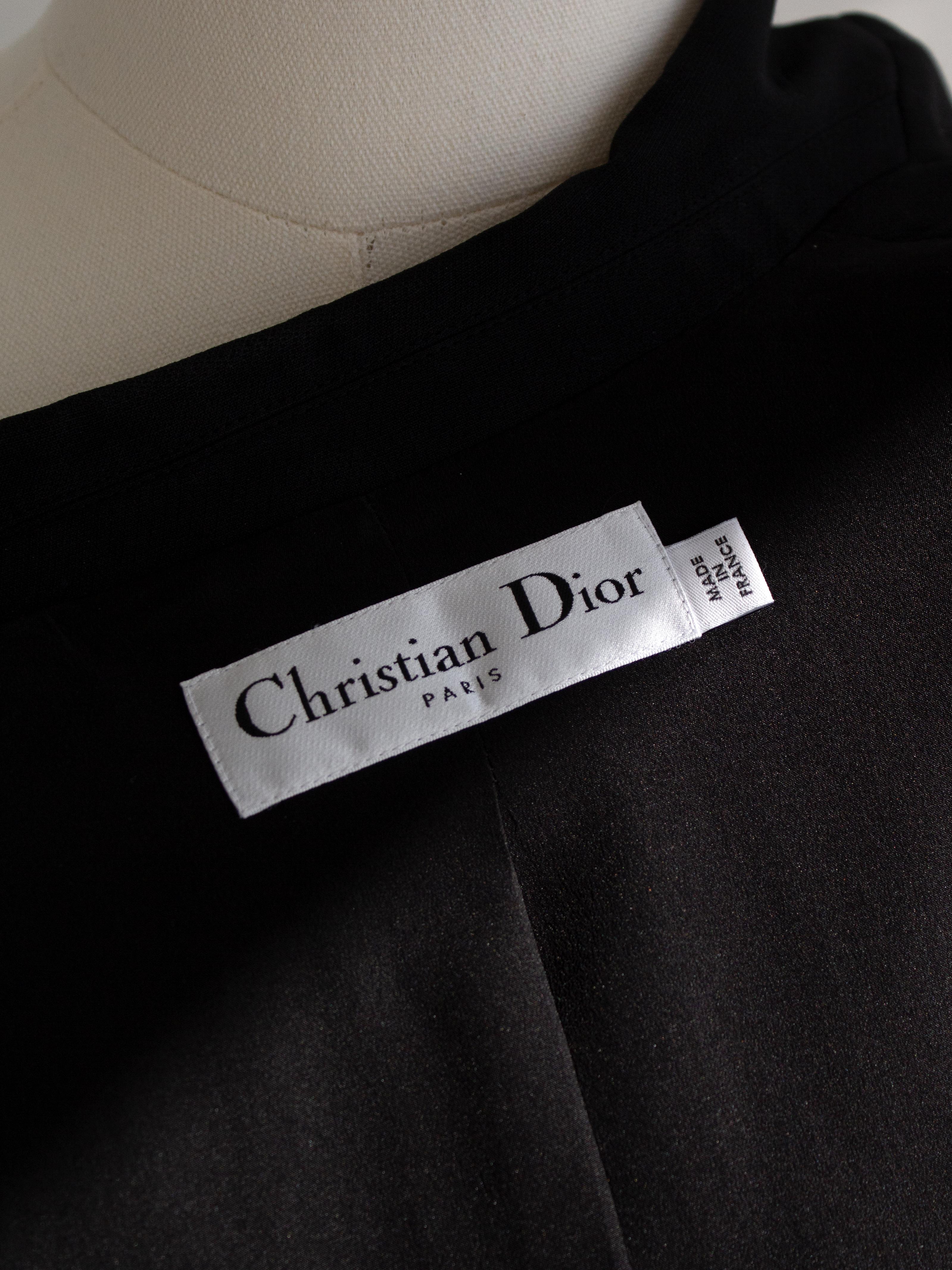 Christian Dior 30 Montaigne Schwarze einreihige Barjacke aus Wolle und Seide 8