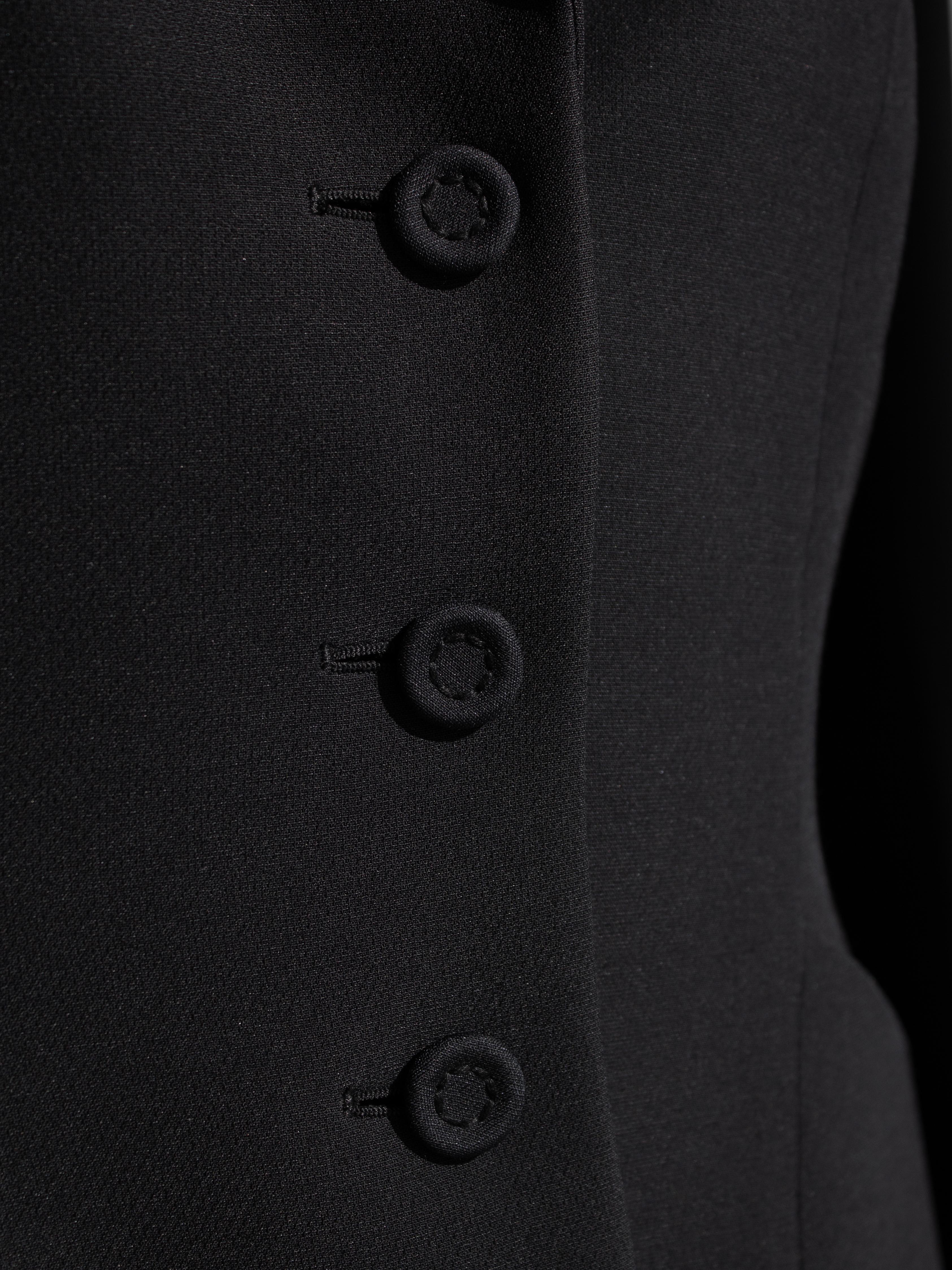 Christian Dior 30 Montaigne Schwarze einreihige Barjacke aus Wolle und Seide 5