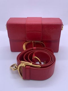 Christian Dior 30 Montaigne Box Bag Rote Leder Umhängetasche