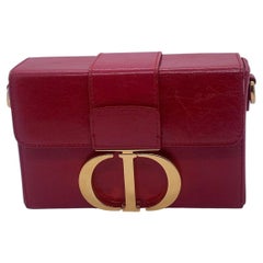 Christian Dior 30 Montaigne Box Bag Rote Leder Umhängetasche