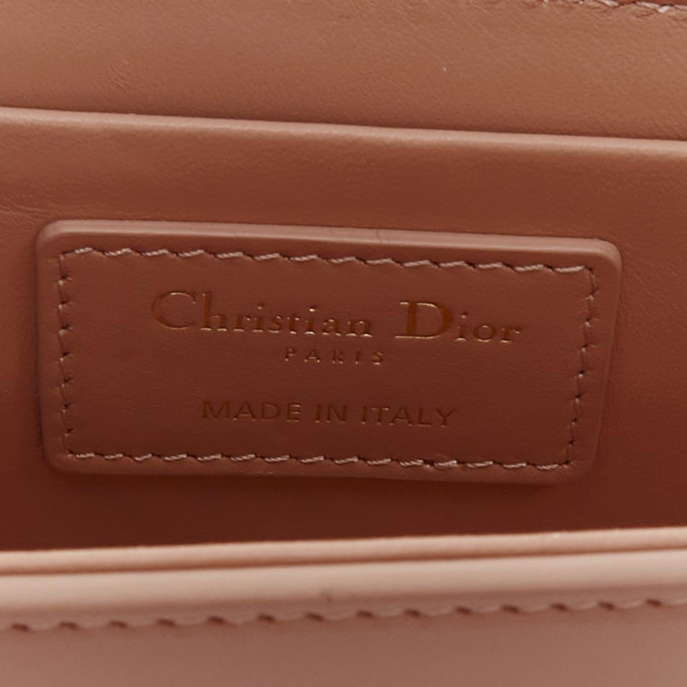 CHRISTIAN DIOR 30 Montaigne Box Mini nude leather gold CD buckle crossbody bag For Sale 5