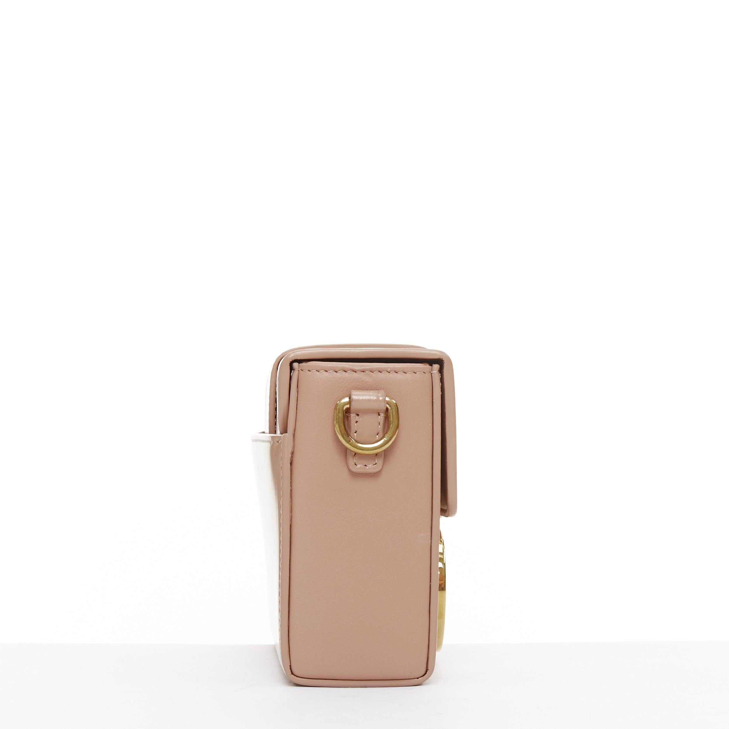 CHRISTIAN DIOR 30 Montaigne Box Mini nude leather gold CD buckle crossbody bag In Good Condition For Sale In Hong Kong, NT