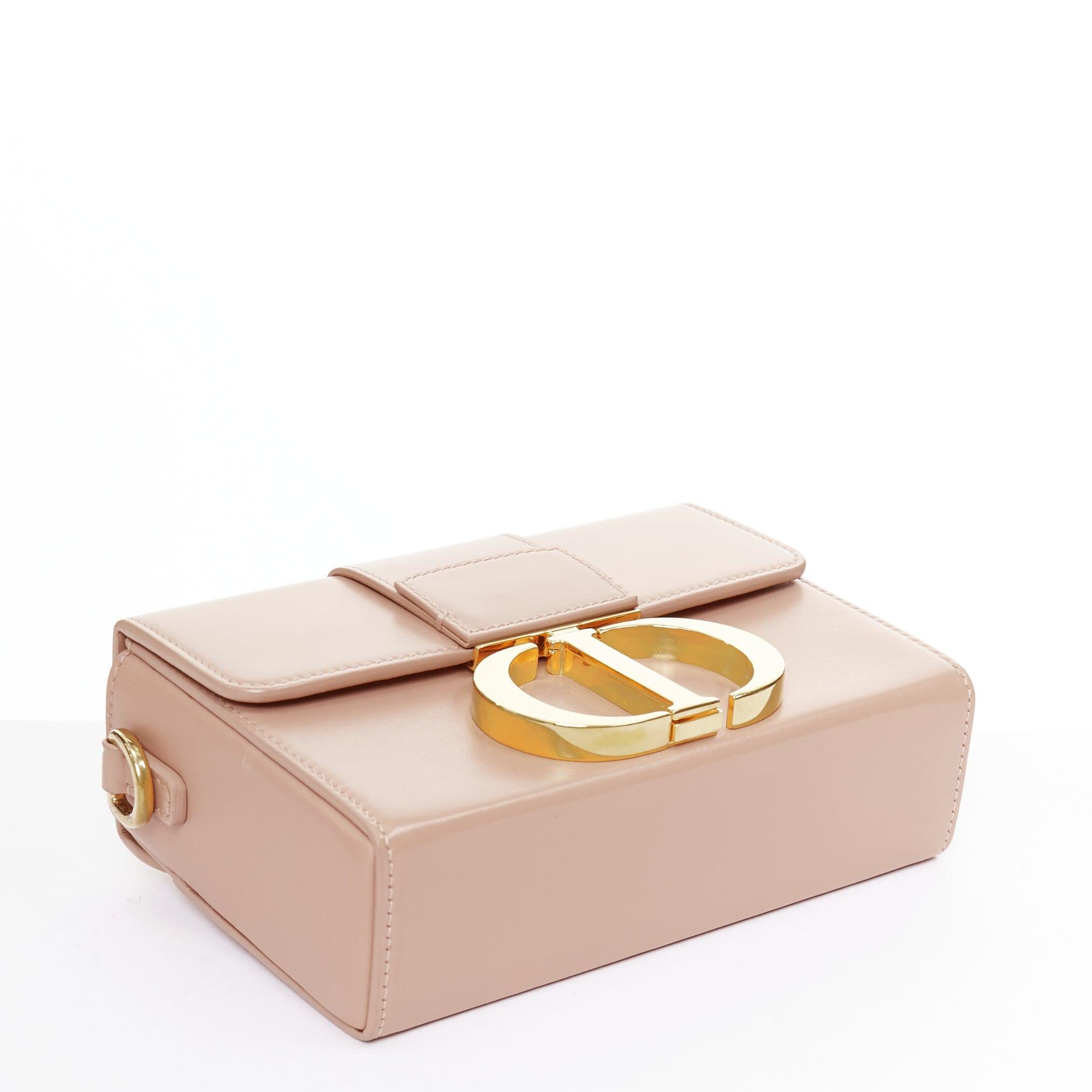 CHRISTIAN DIOR 30 Montaigne Box Mini nude leather gold CD buckle crossbody bag For Sale 1