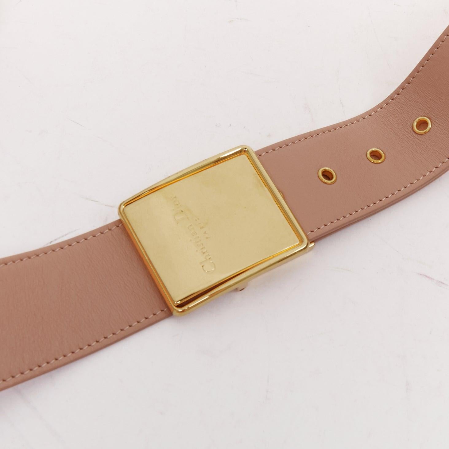 CHRISTIAN DIOR 30 Montaigne Box Mini nude leather gold CD buckle crossbody bag For Sale 3