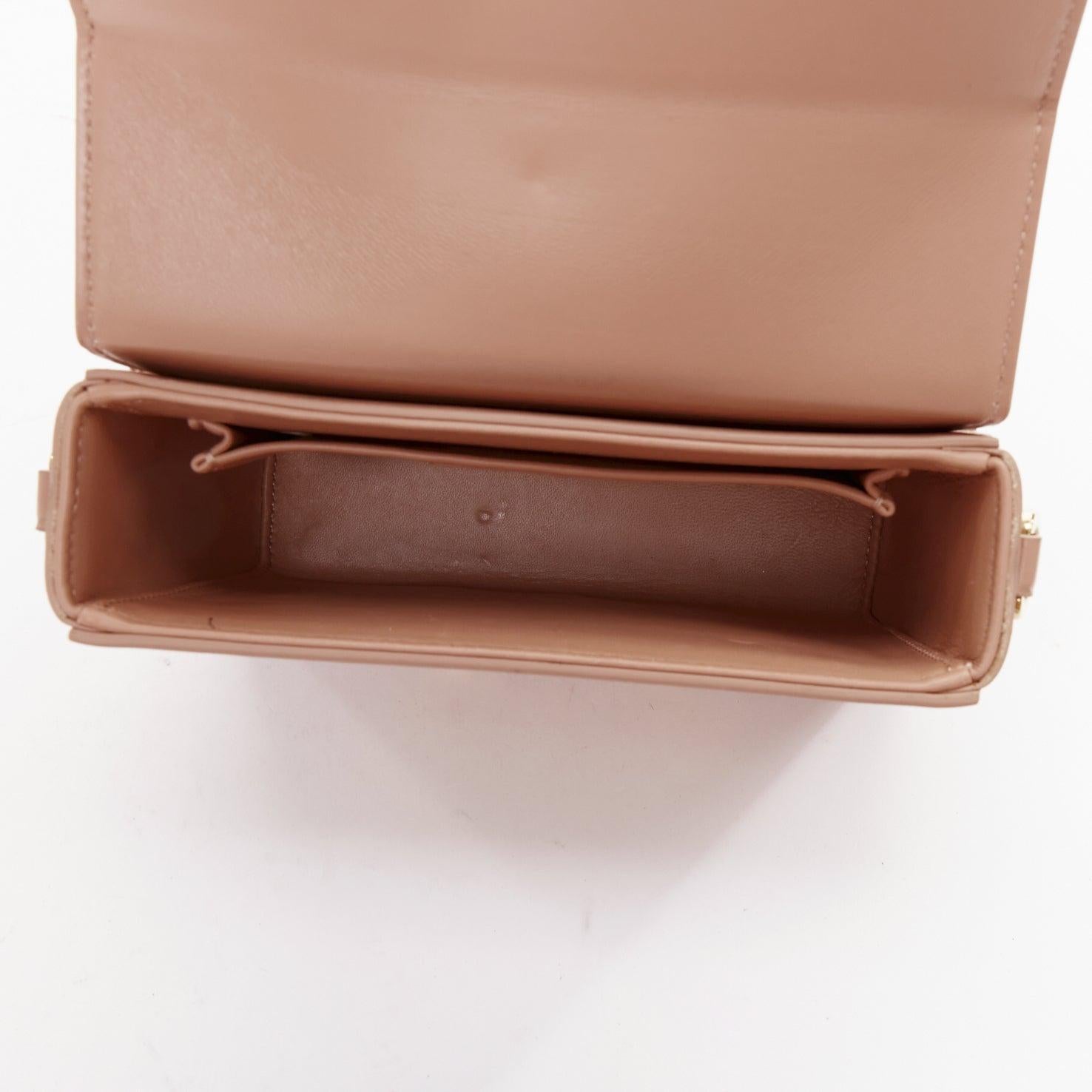 CHRISTIAN DIOR 30 Montaigne Box Mini nude leather gold CD buckle crossbody bag For Sale 4
