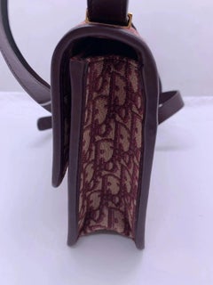 Christian Dior 30 Montaigne Burgundy Oblique Jacquard Canvas Bag