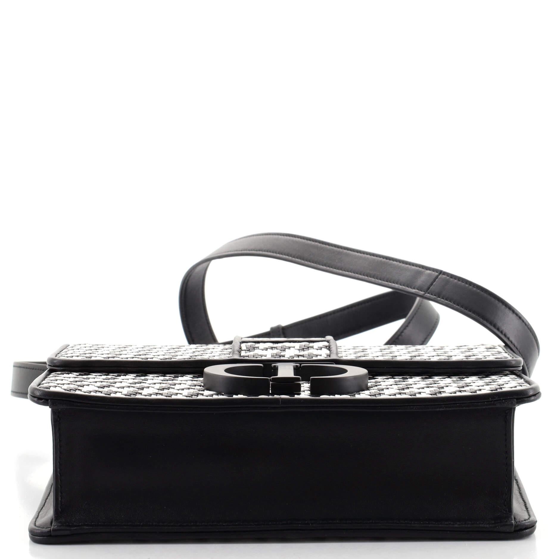 Christian Dior 30 Montaigne Flap Bag Houndstooth Braided Leather at