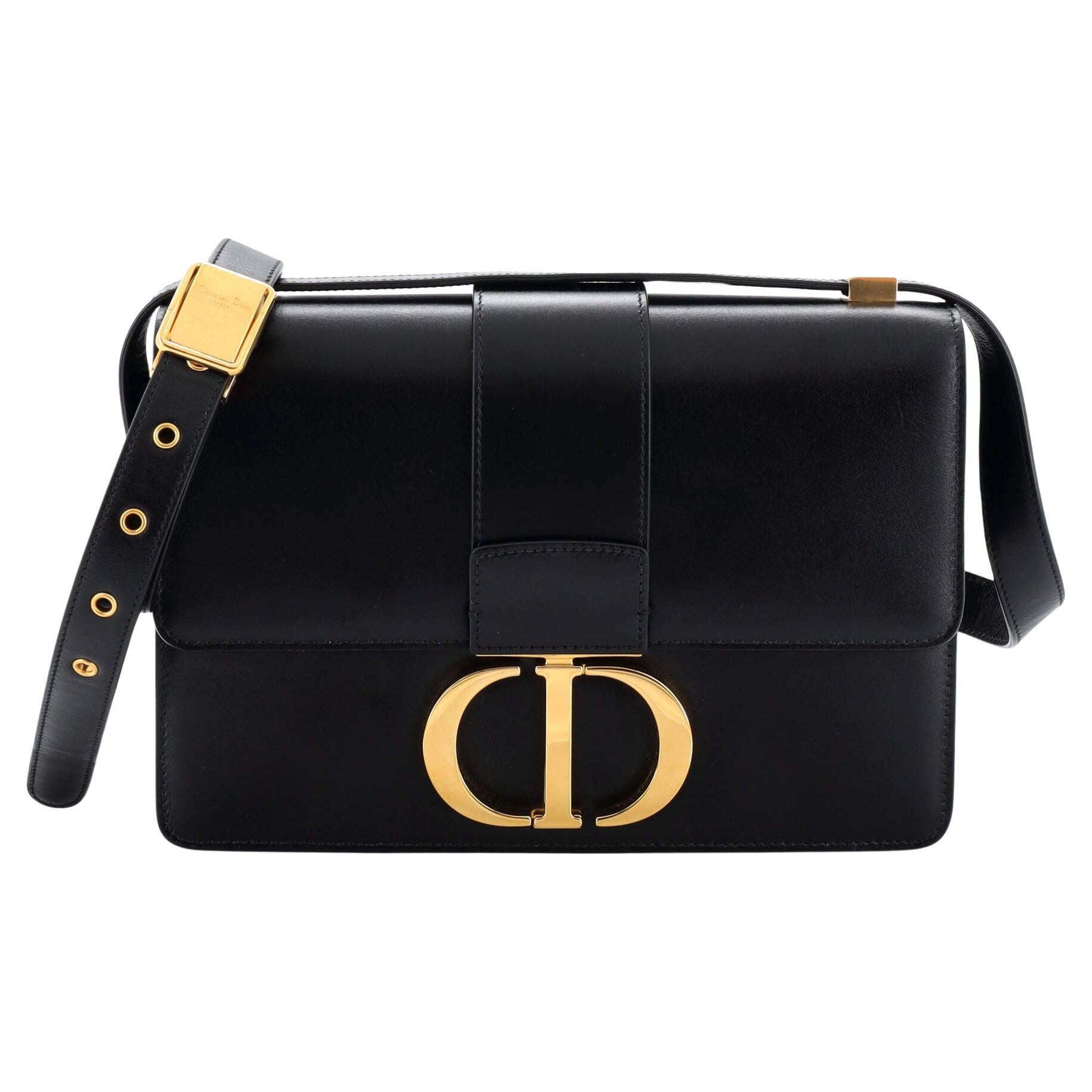 Dior - Authenticated 30 Montaigne Box Handbag - Cloth Navy for Women, Very Good Condition
