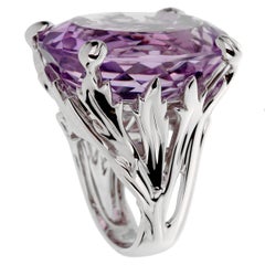 Christian Dior 44,5 Carat Amethyst Diamond Cocktail White Gold Ring