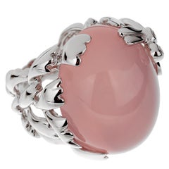 Christian Dior 50 Carat Pink Quartz Diamond White Gold Cocktail Ring