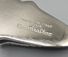 Christian Dior Signed 1960s Italian Silver Plated Fish Paper Clip / Photo Holder