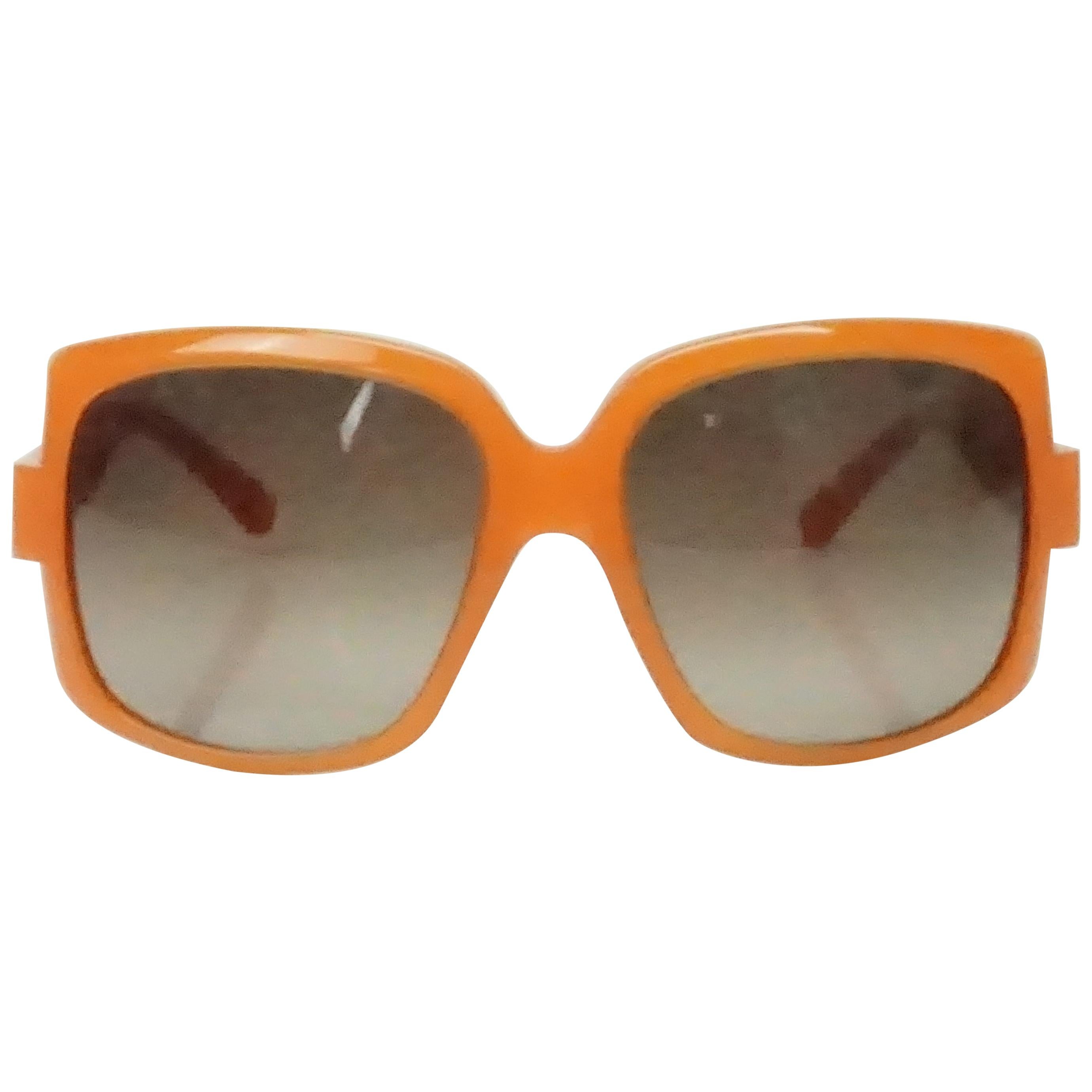 Christian Dior 60's Orange Square Sunglasses