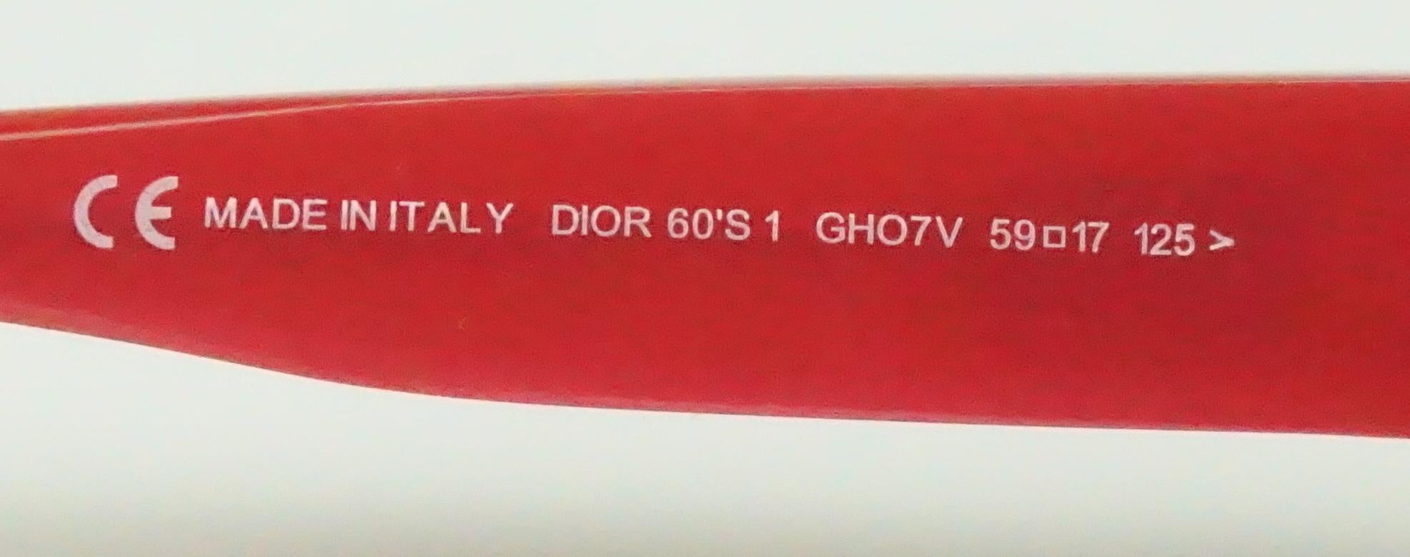 Brown Christian Dior 60's Red Square Sunglasses