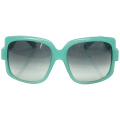 Lunettes de soleil carrées Christian Dior 60's Turquoise