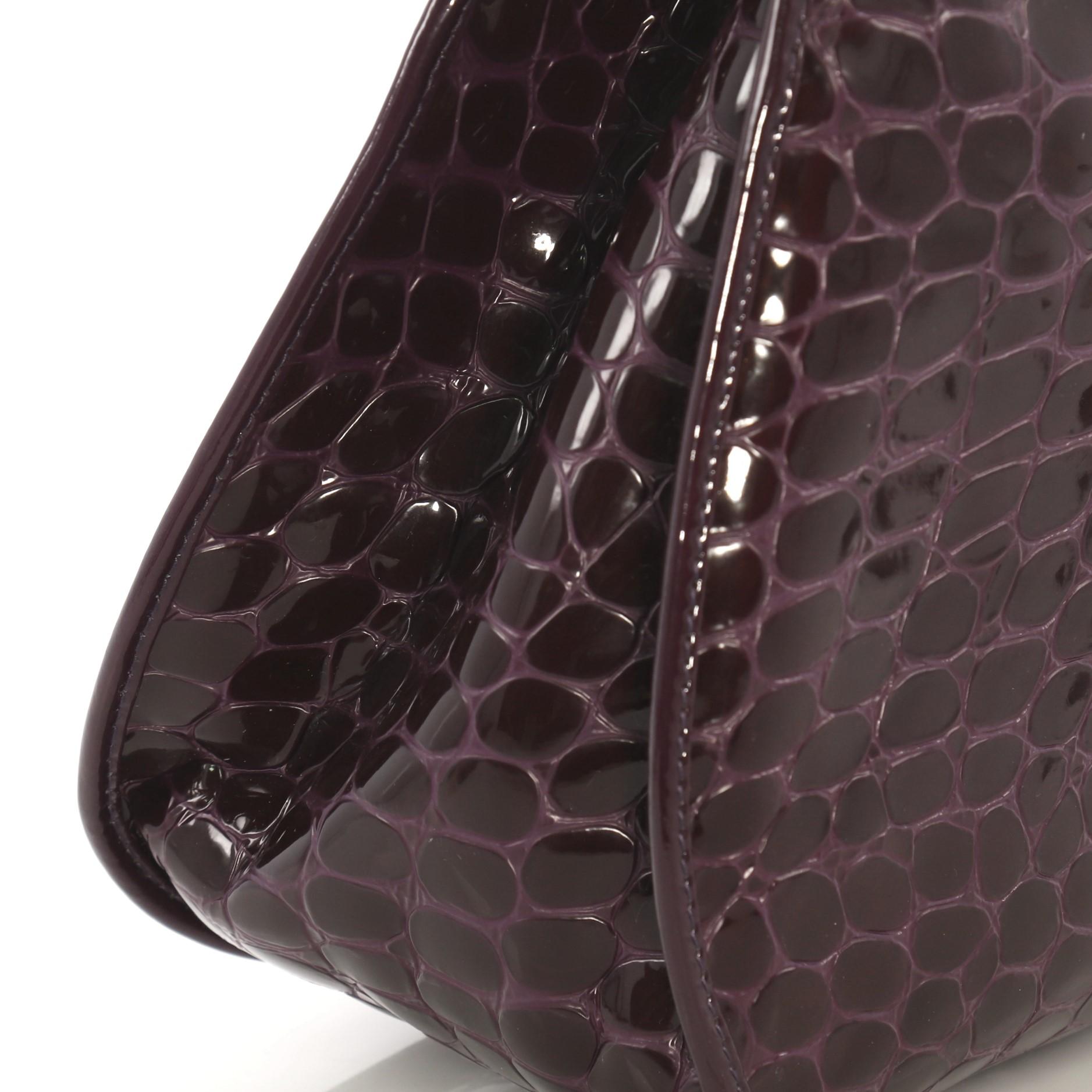 Women's or Men's Christian Dior 61 Shoulder Bag Crocodile Embossed Patent Medium