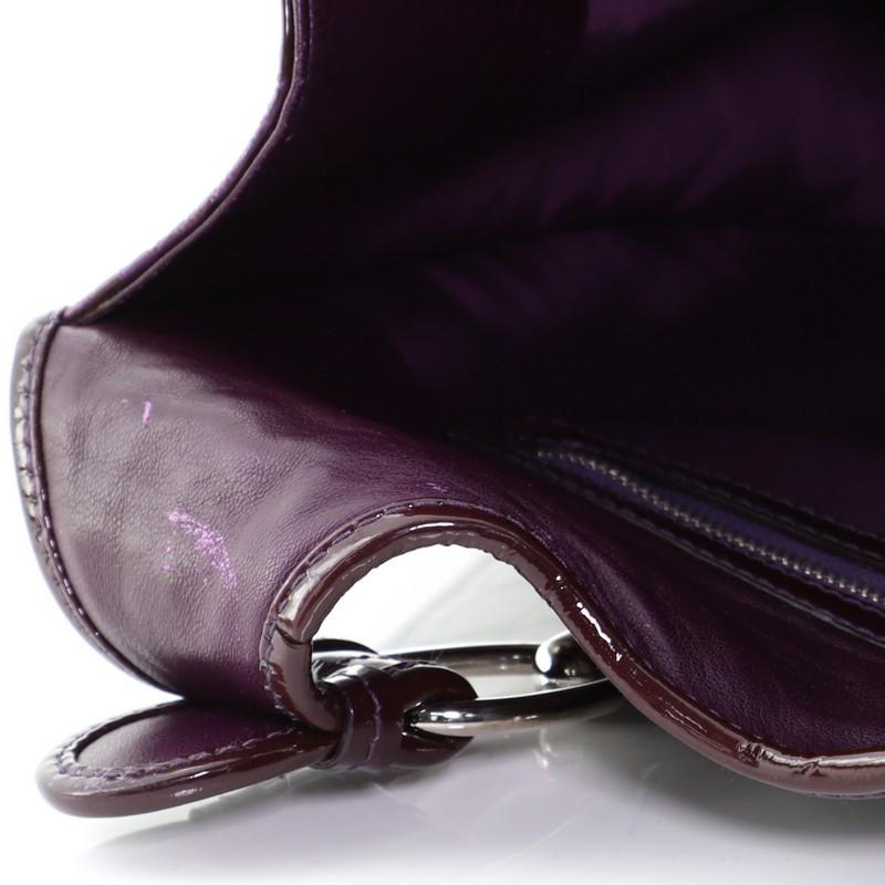 Christian Dior 61 Shoulder Bag Crocodile Embossed Patent Medium  2