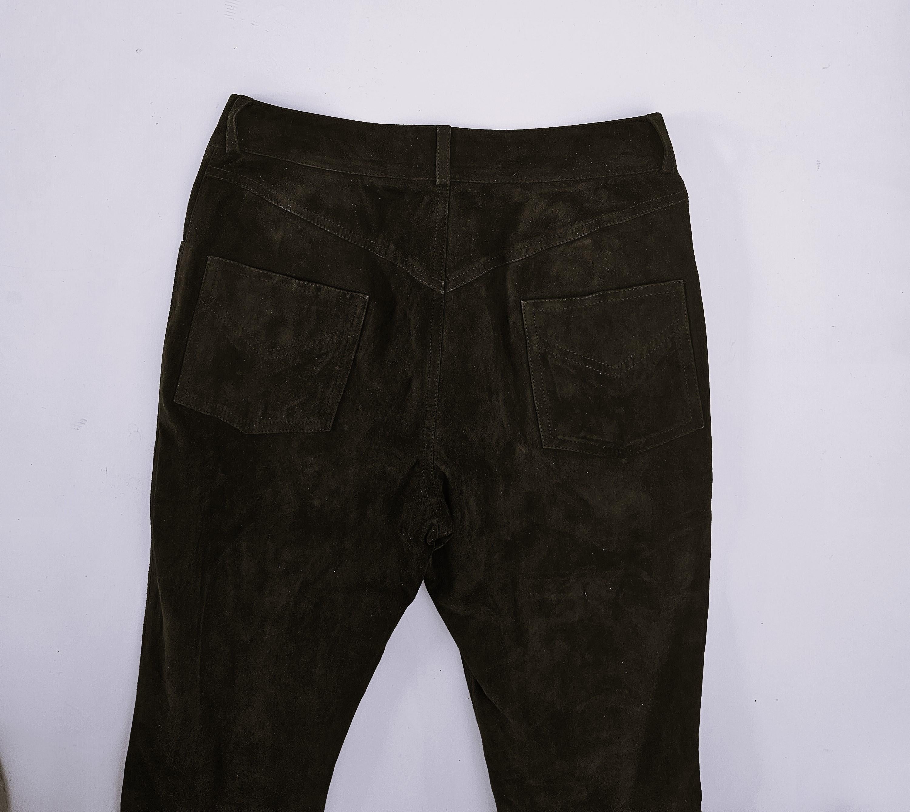Christian Dior 90s Straight Suede Darkbrown Pants en venta 2