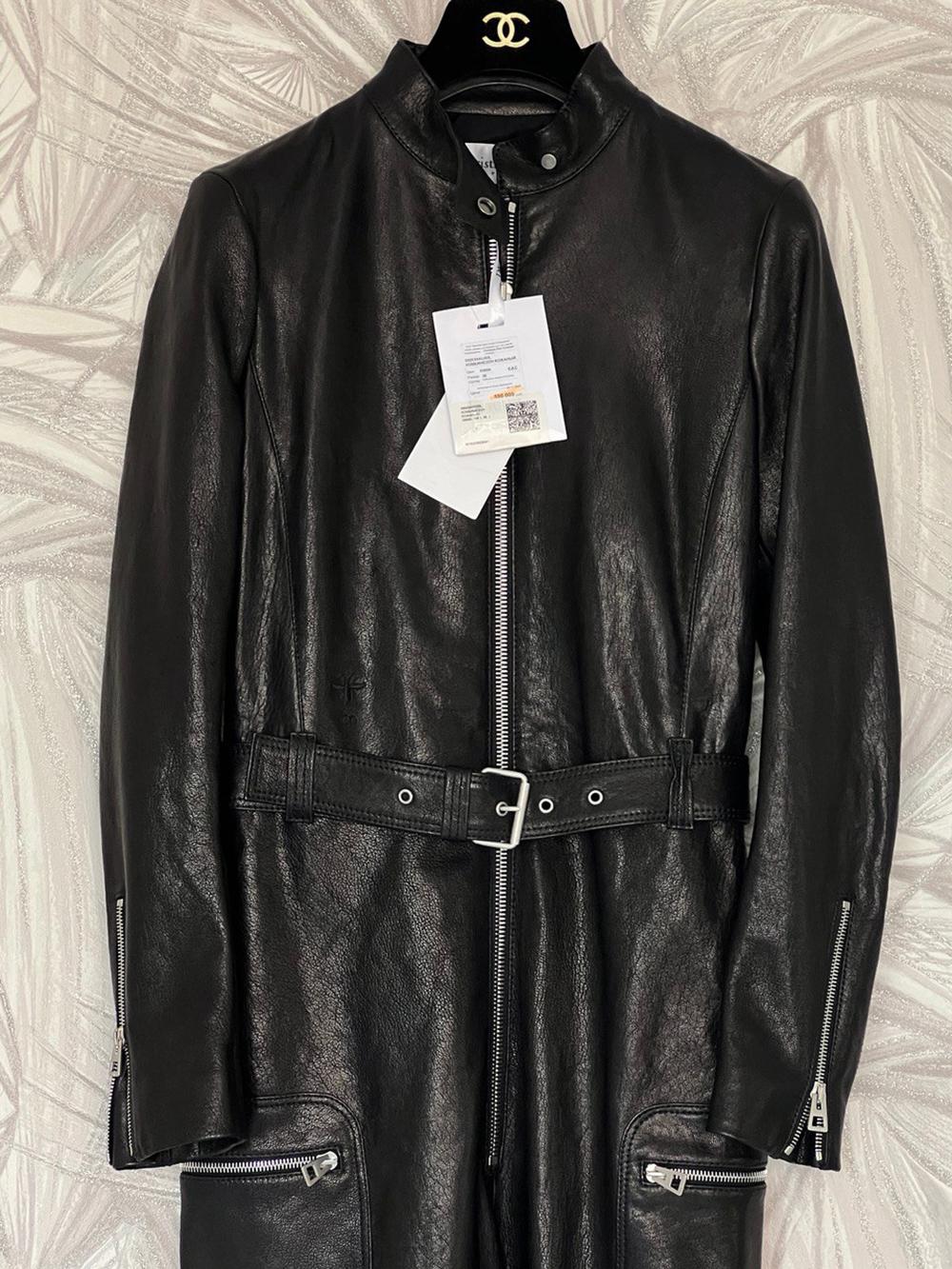 Christian Dior 9K$ New Black Leather Jumpsuit 36 FR For Sale 6