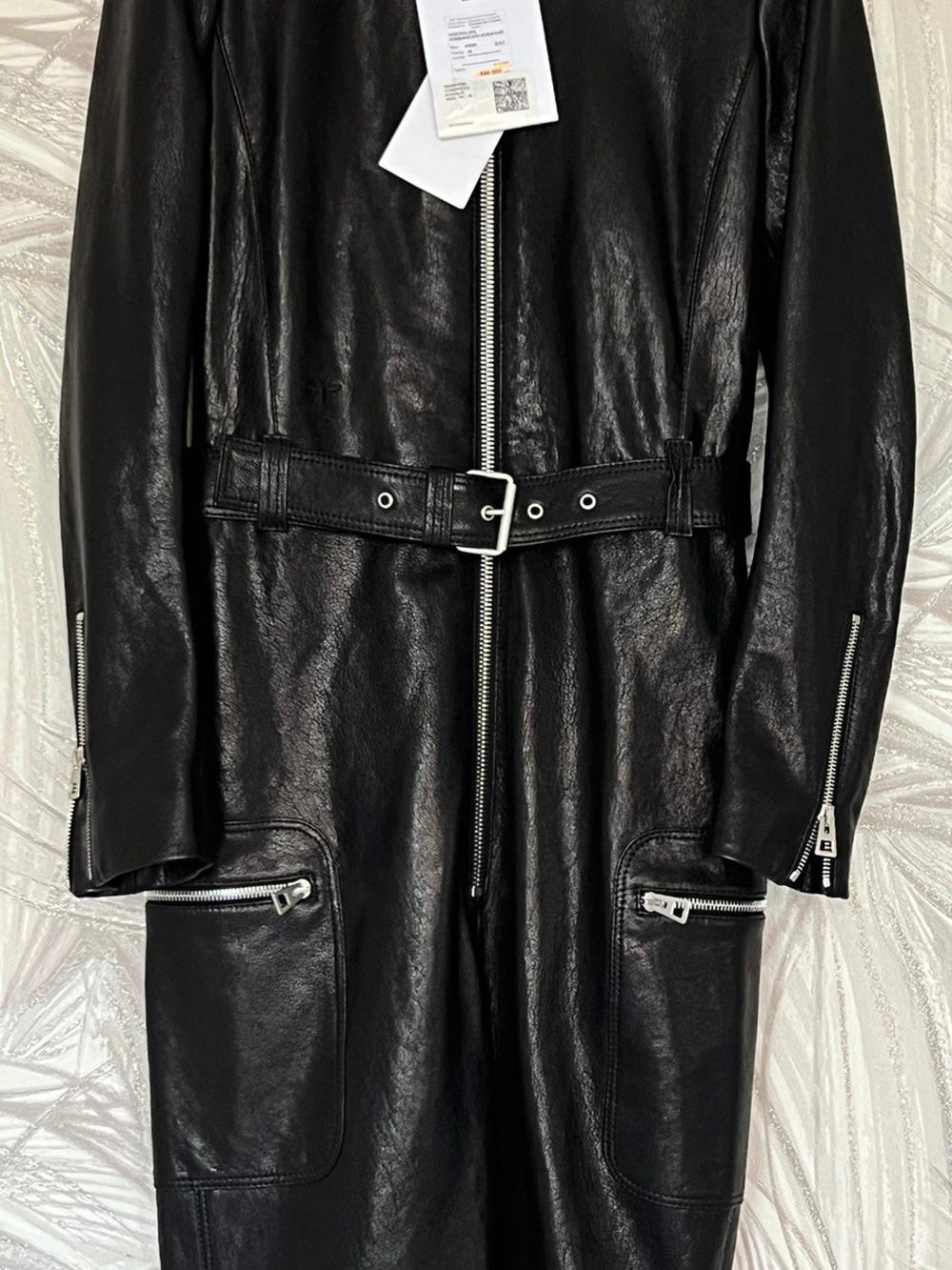 Christian Dior 9K$ New Black Leather Jumpsuit 36 FR For Sale 7