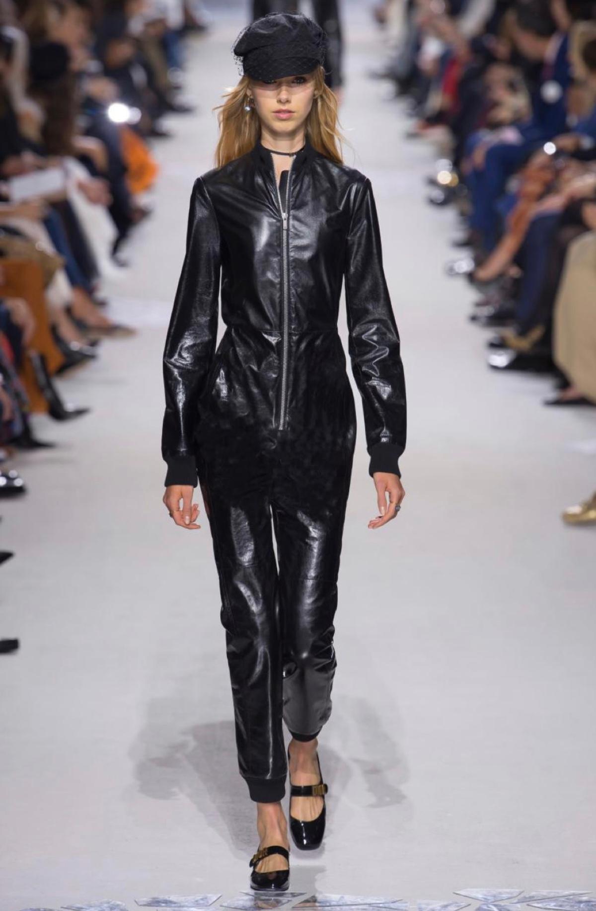 Christian Dior 9K$ New Black Leather Jumpsuit 36 FR For Sale 1