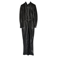 Christian DIOR 9K$ New Stylish Black Leather Jumpsuit 36 FR
