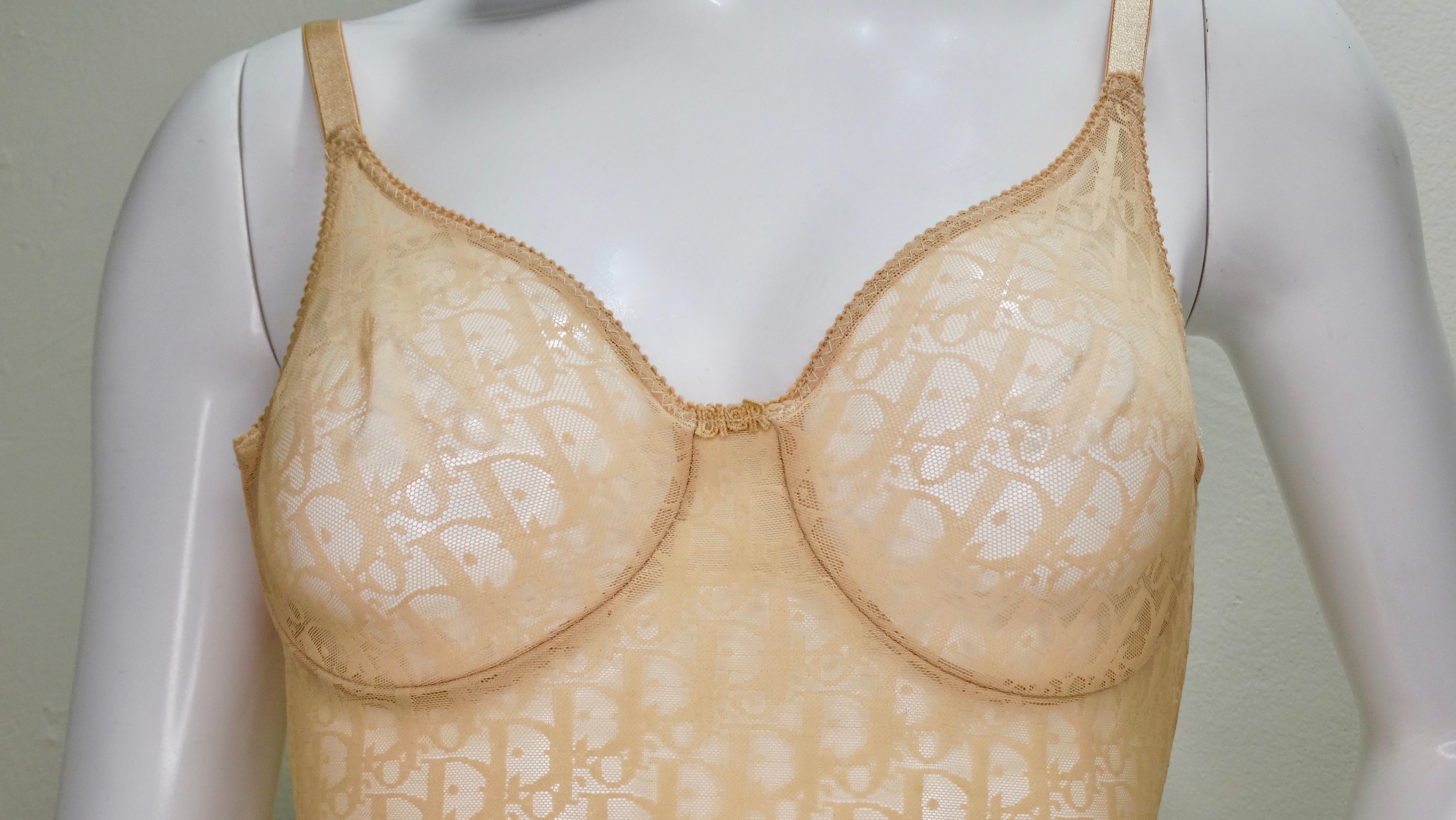 Women's or Men's Christian Dior 1990s Monogram Mesh Bodysuit