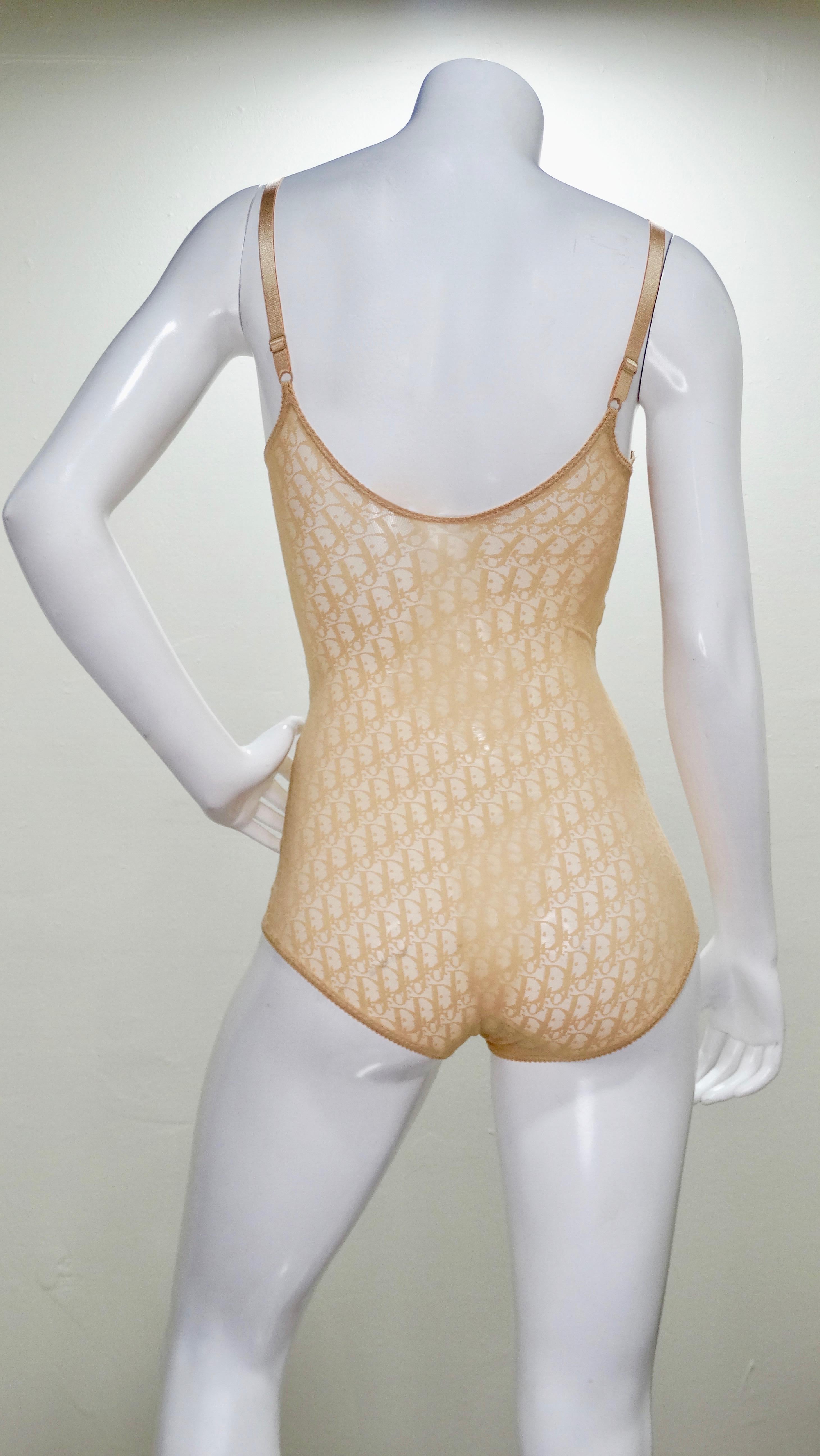 Christian Dior 1990s Monogram Mesh Bodysuit 1