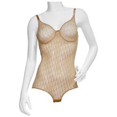 Christian Dior 1990s Monogram Mesh Bodysuit 