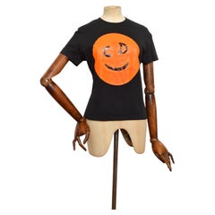 Christian Dior A/W 2001 Smiley Face Black Cotton Baby Tee Logo Shirt