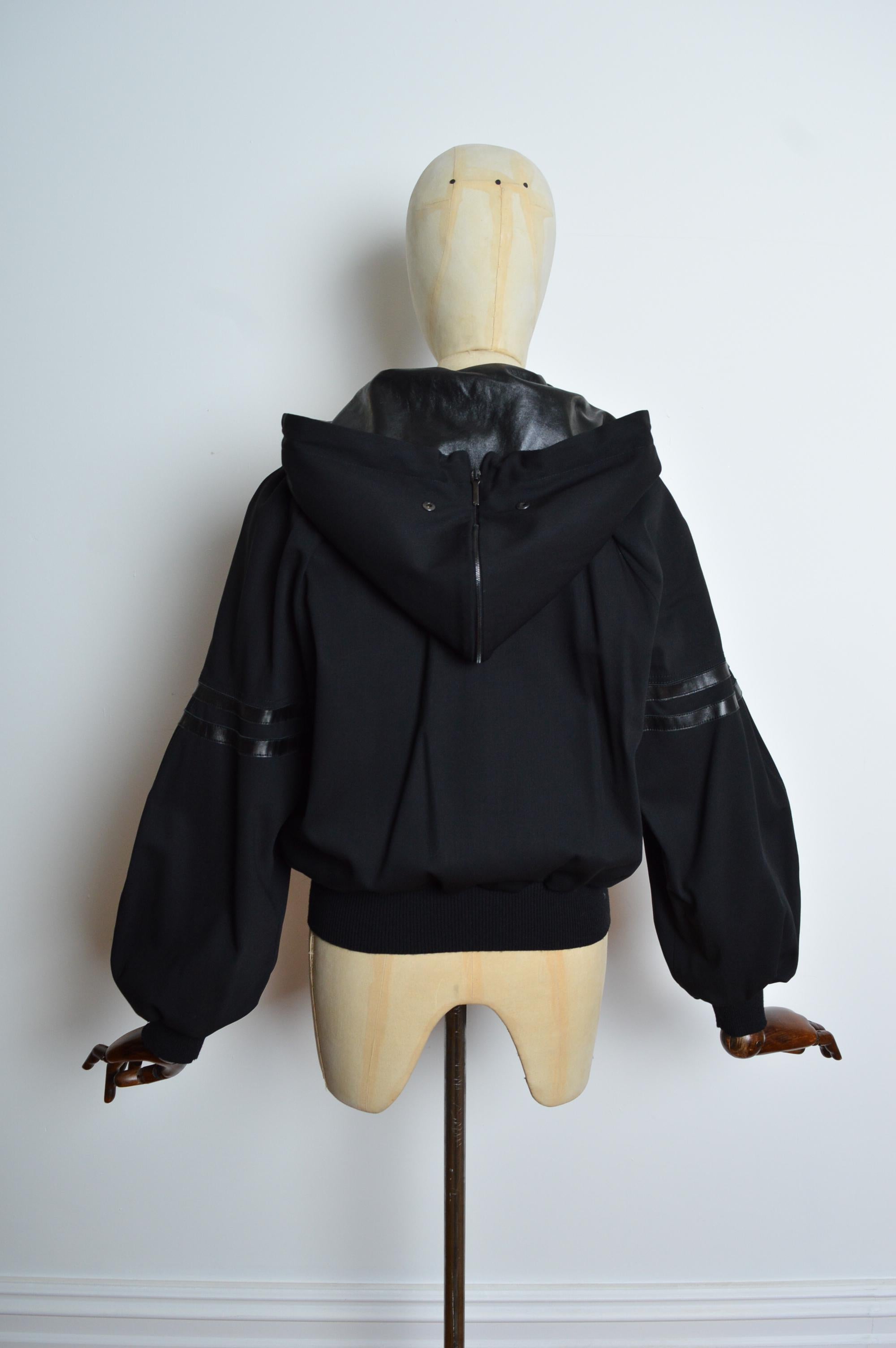 Christian Dior A/W 2002 John Galliano Black leather Varsity JADORE Bomber Jacket For Sale 13