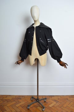 Christian Dior A/W 2002 John Galliano Black leather Varsity JADORE Bomber Jacket