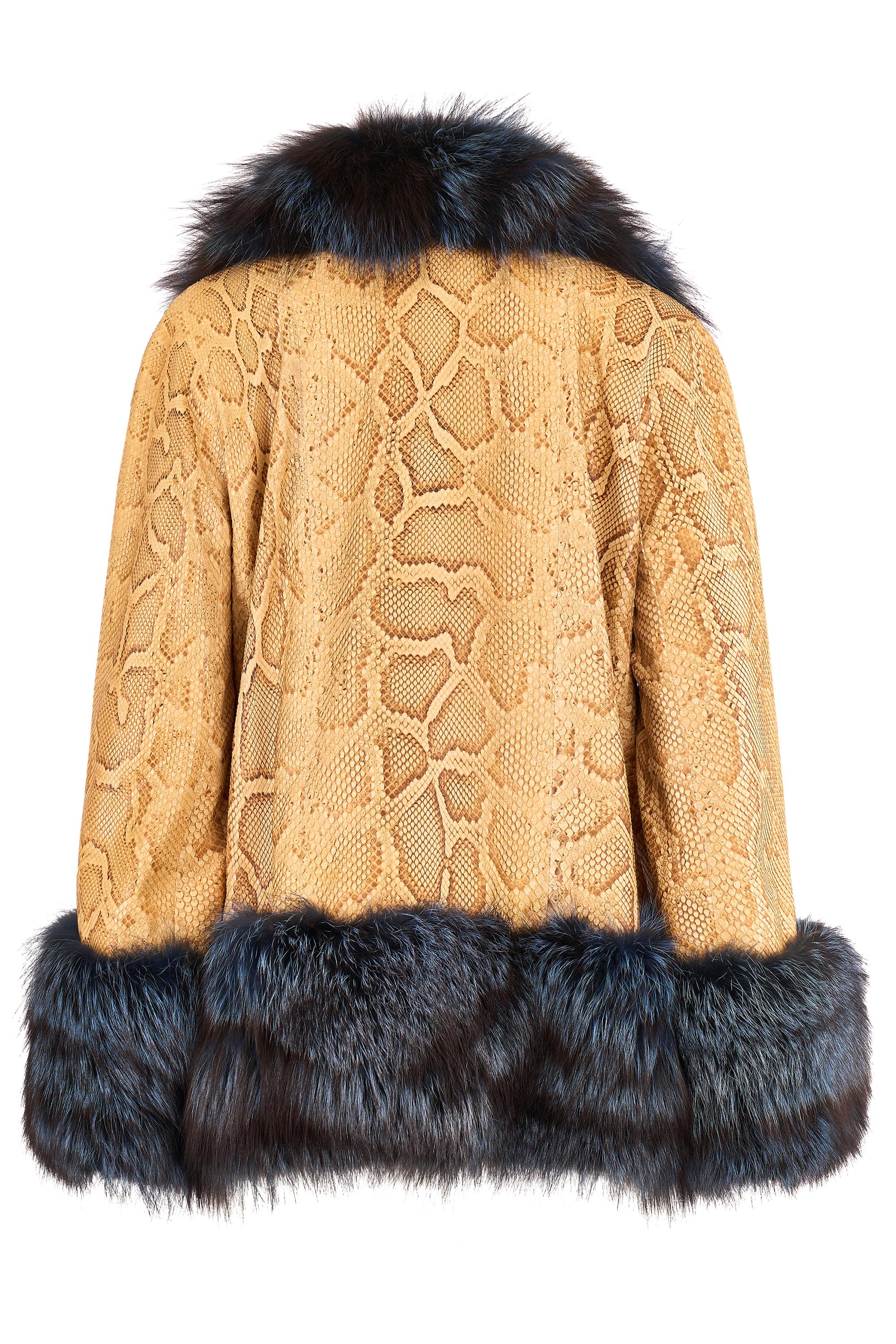 Christian Dior A/W 2010 Gelbe Python und Polarfuchs Jacke im Angebot 1