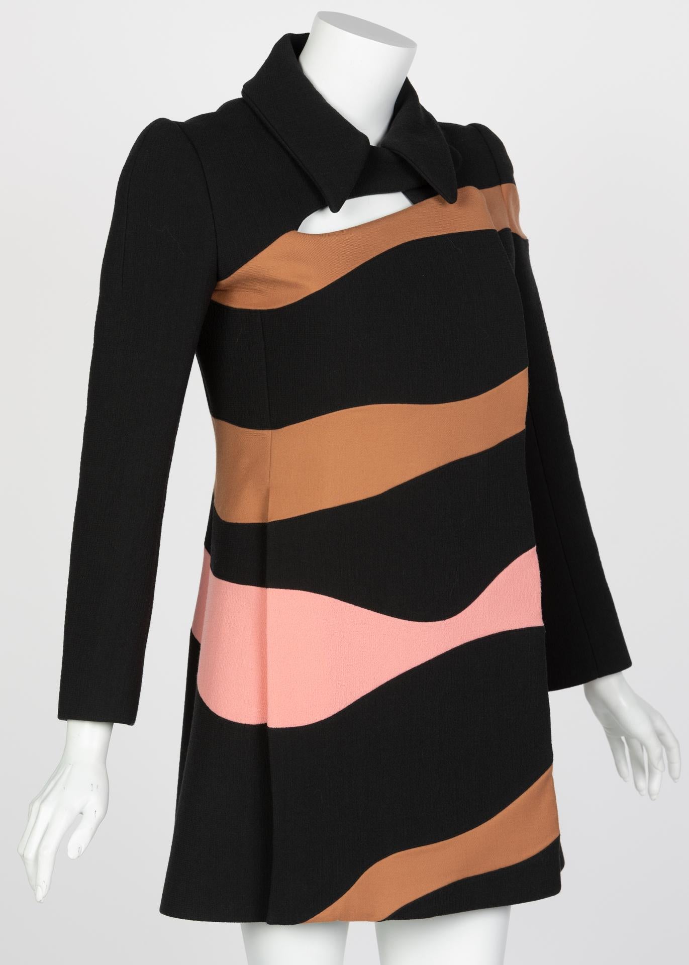 Christian Dior Abito Cappotto a Strisce Astratte Passerella Autunno 2015 6