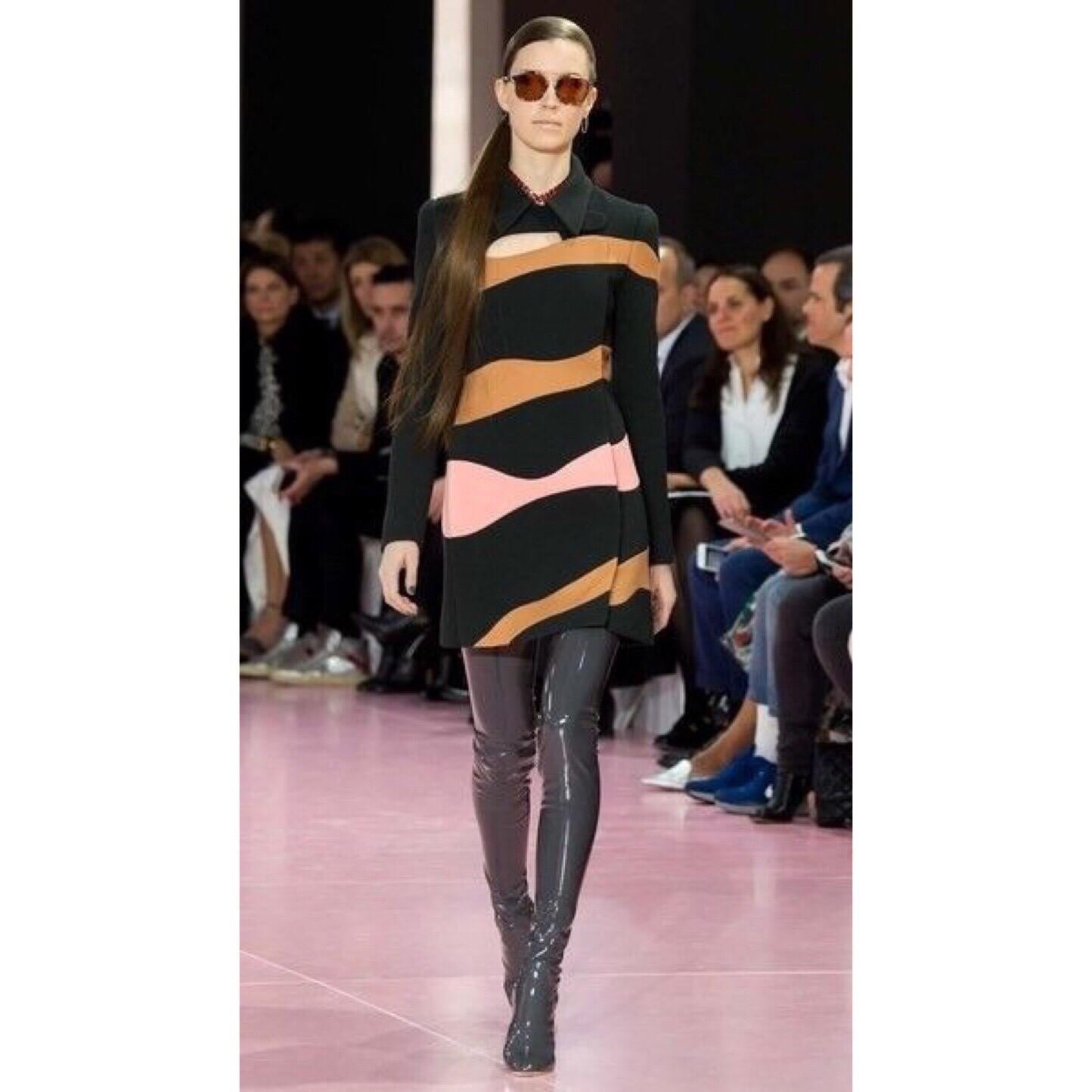 Christian Dior Abstract Stripe Coat Dress Runway Fall, 2015 5