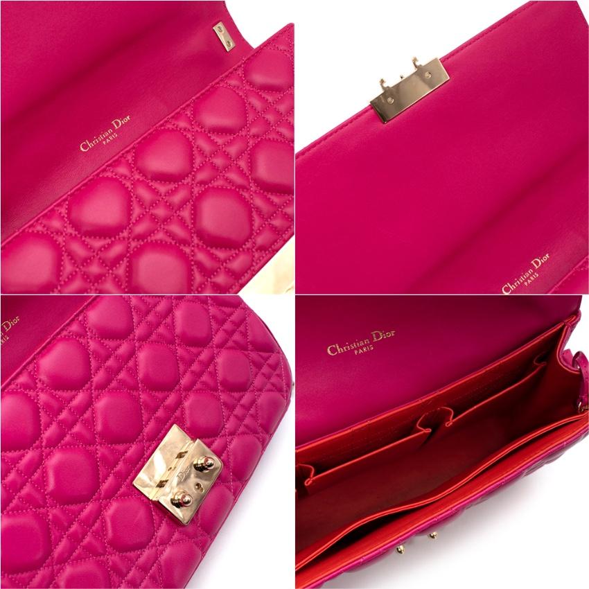 Christian Dior Addict Pink Leather Cannage Quilted Bag For Sale 1